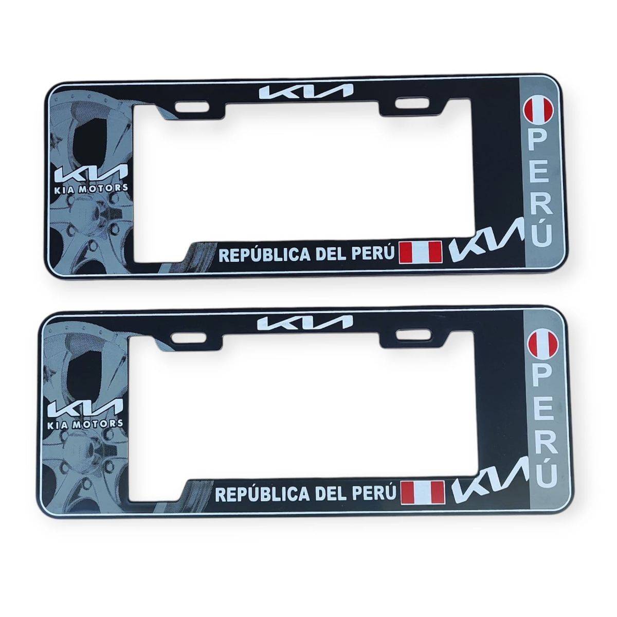GENERICO - Porta Placa Modelo Europeo Perú Kia Universal Negro