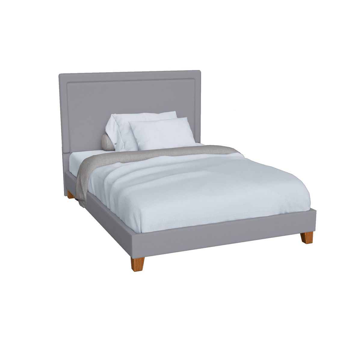 GENERICO - Cabecera Somier Tapizada 2Plz - Color Gris Claro