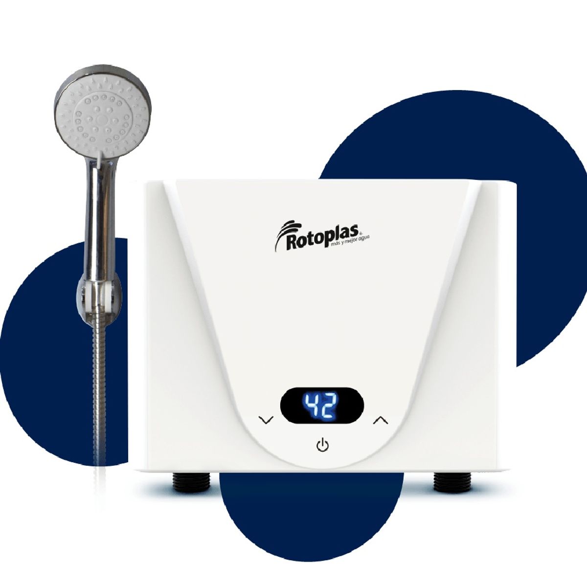 ROTOPLAS - Terma Instantánea Digital Max con Pantalla Táctil y Regadera Cromada  5500W