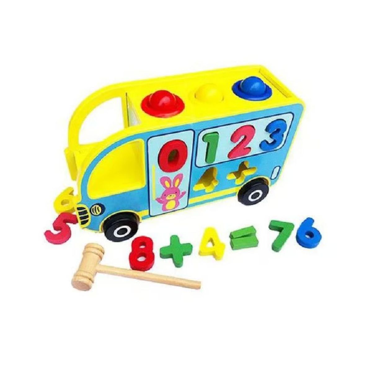 GENERICO - Juguete Didáctico Carrito Matematico de Madera