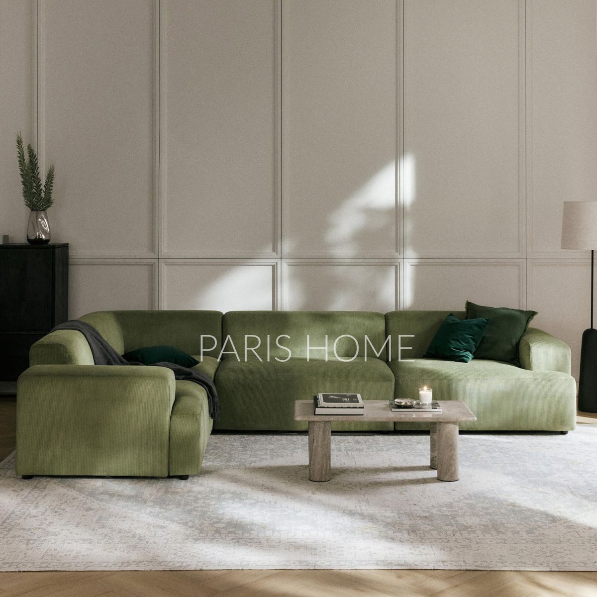 GENERICO - Seccional Izquierdo Rinconera Grande Gala 4 Plz Pana - Verde Oliva