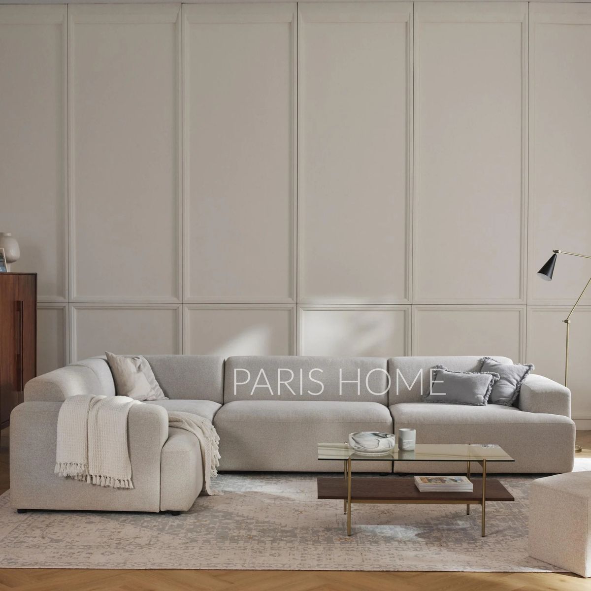 GENERICO - Seccional Izquierdo Rinconera Grande Gala 4 Plz Tejido - Beige Claro