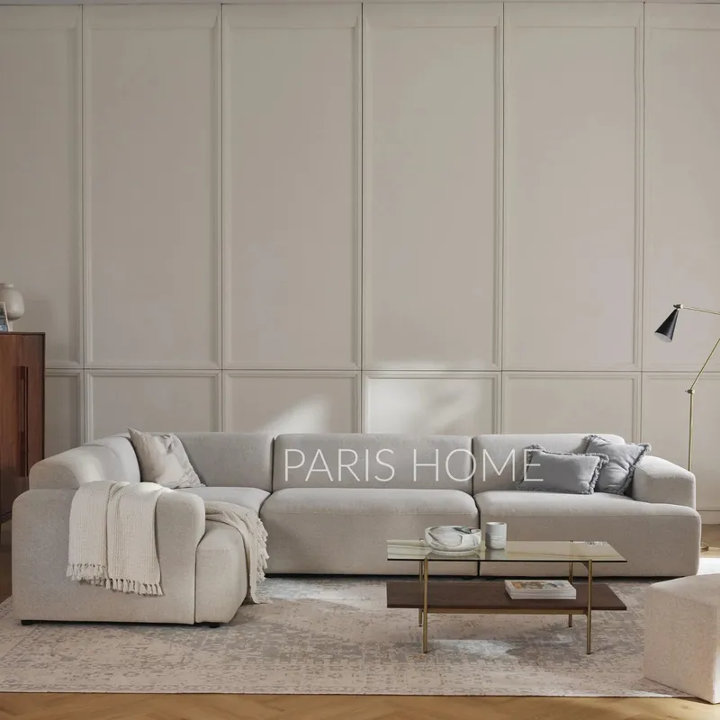 GENERICO - Seccional Izquierdo Rinconera Grande Gala 4 Plz Tejido - Beige Claro