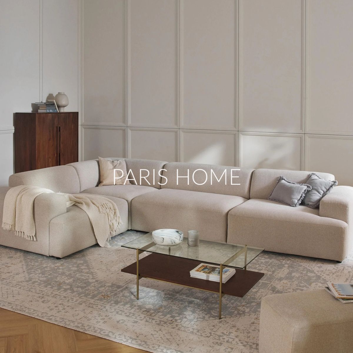 GENERICO - Seccional Izquierdo Rinconera Grande Gala 4 Plz Tejido - Beige Claro