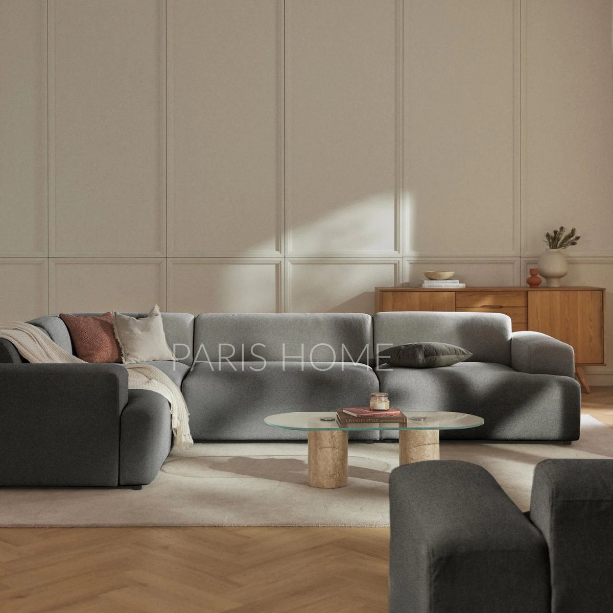 GENERICO - Seccional Izquierdo Rinconera Grande Gala 4 Plz Tejido - Gris Oscuro