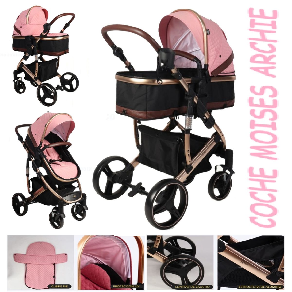 STOKKER BABY - Nuevo Coche Moises de Lujo Estructura de Aluminio ARCHIE -Rs