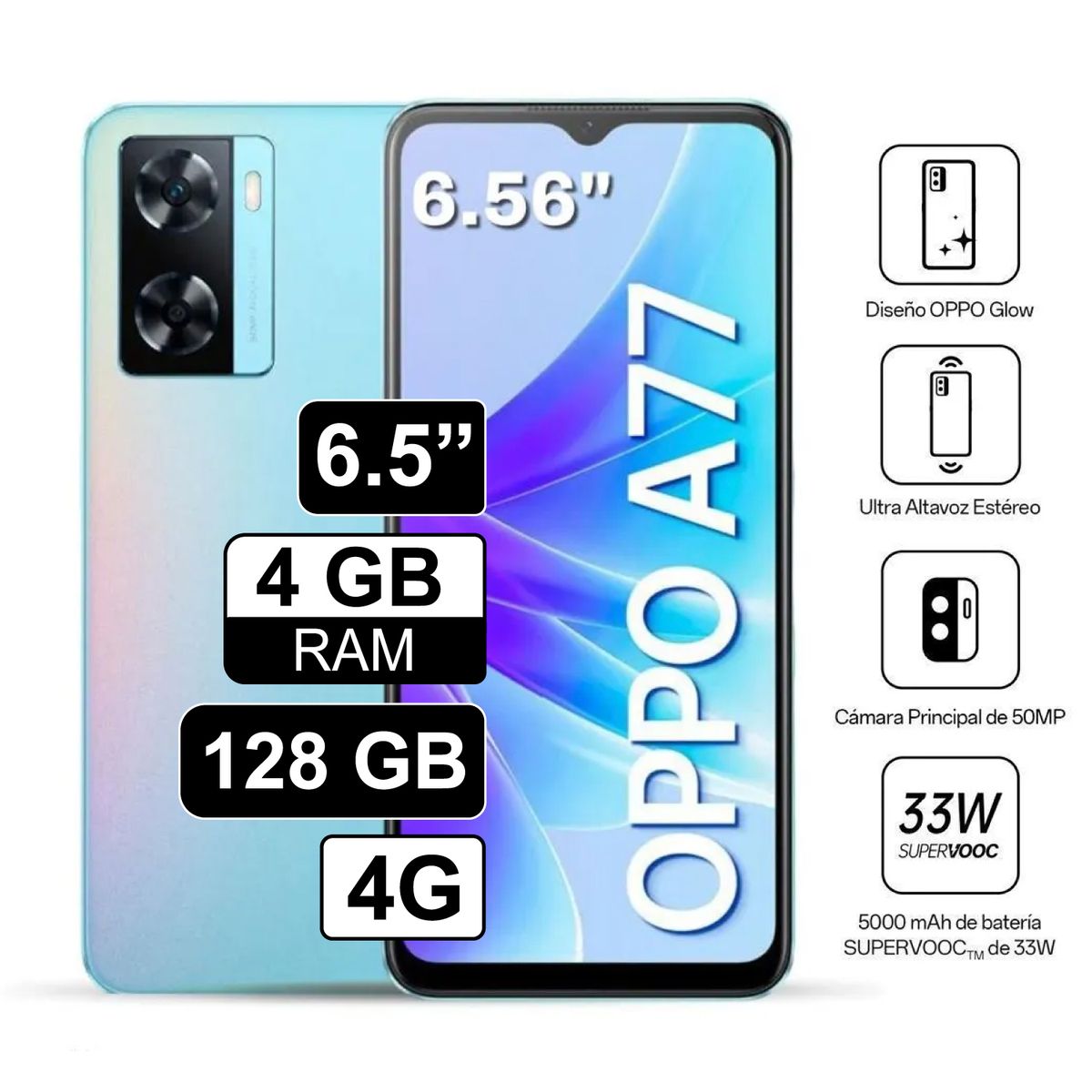 OPPO - Celular Oppo A77 6.5" 4GB RAM 128GB  azul