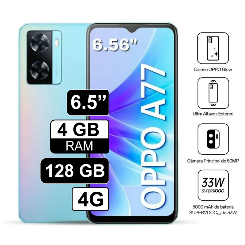 OPPO - Celular Oppo A77 6.5" 4GB RAM 128GB  azul