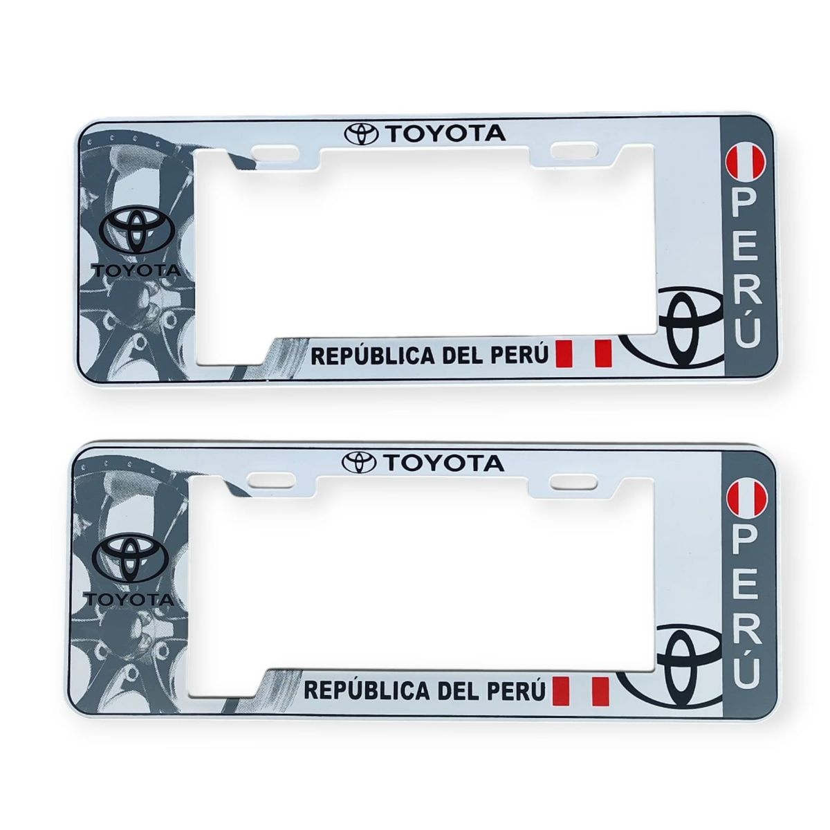 GENERICO - Porta Placa Modelo Europeo Toyota Perú Universal Blanco