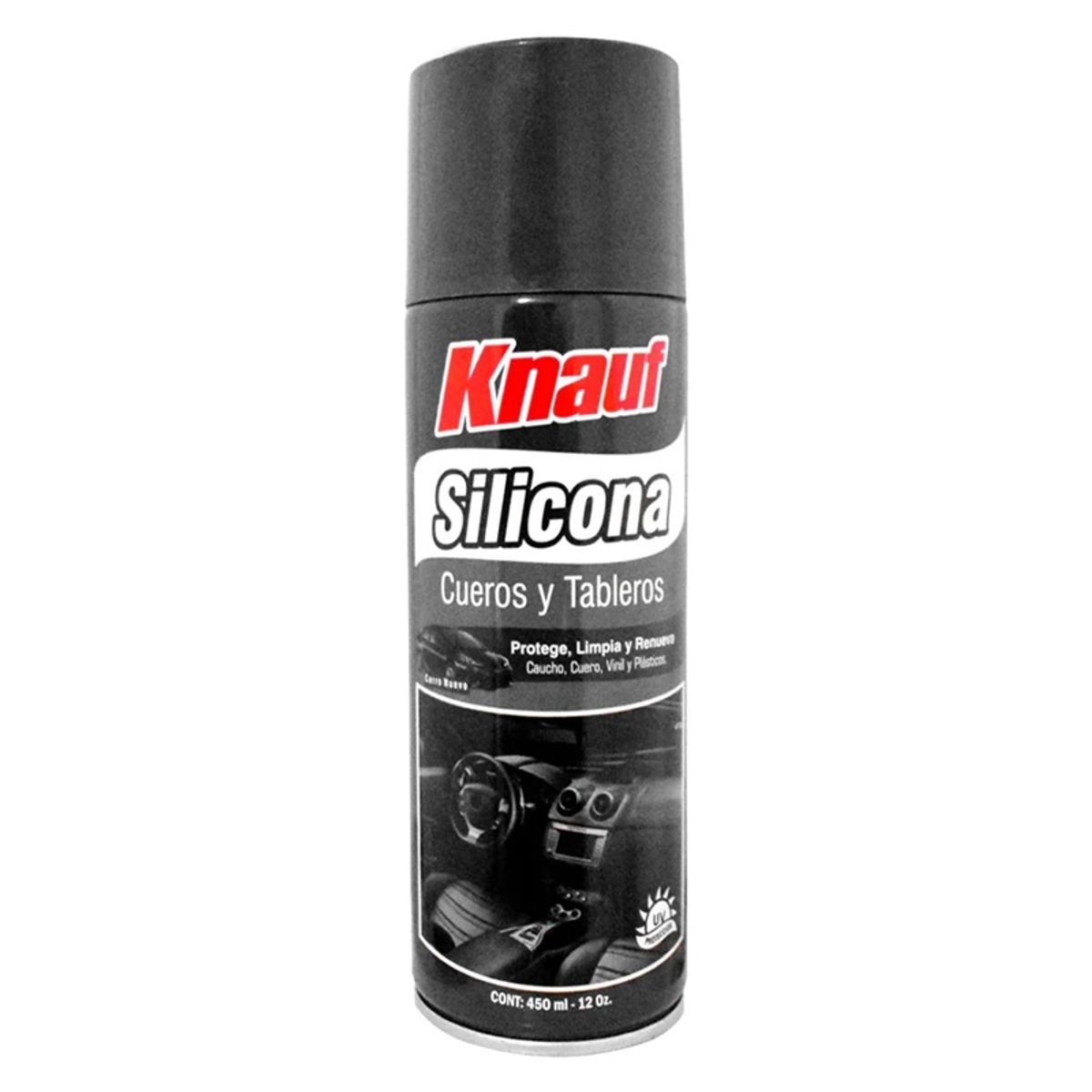 KNAUF - Silicona para Cueros y Tableros Aroma Carro Nuevo x 450ml KNAUF