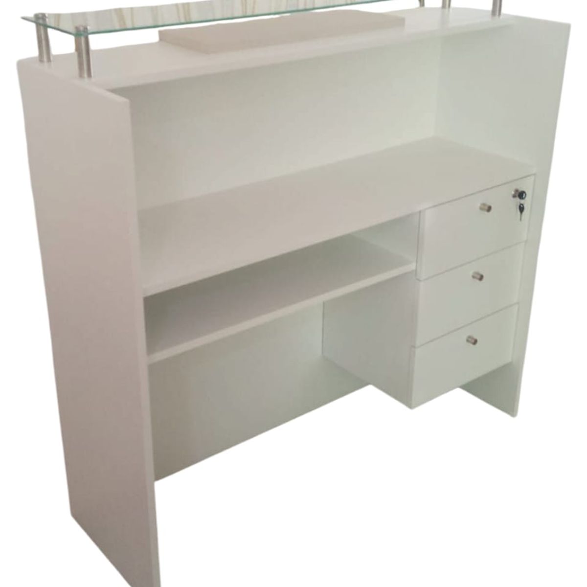 GENERICO - Counter Para Recepción con Tablero de Vidrio