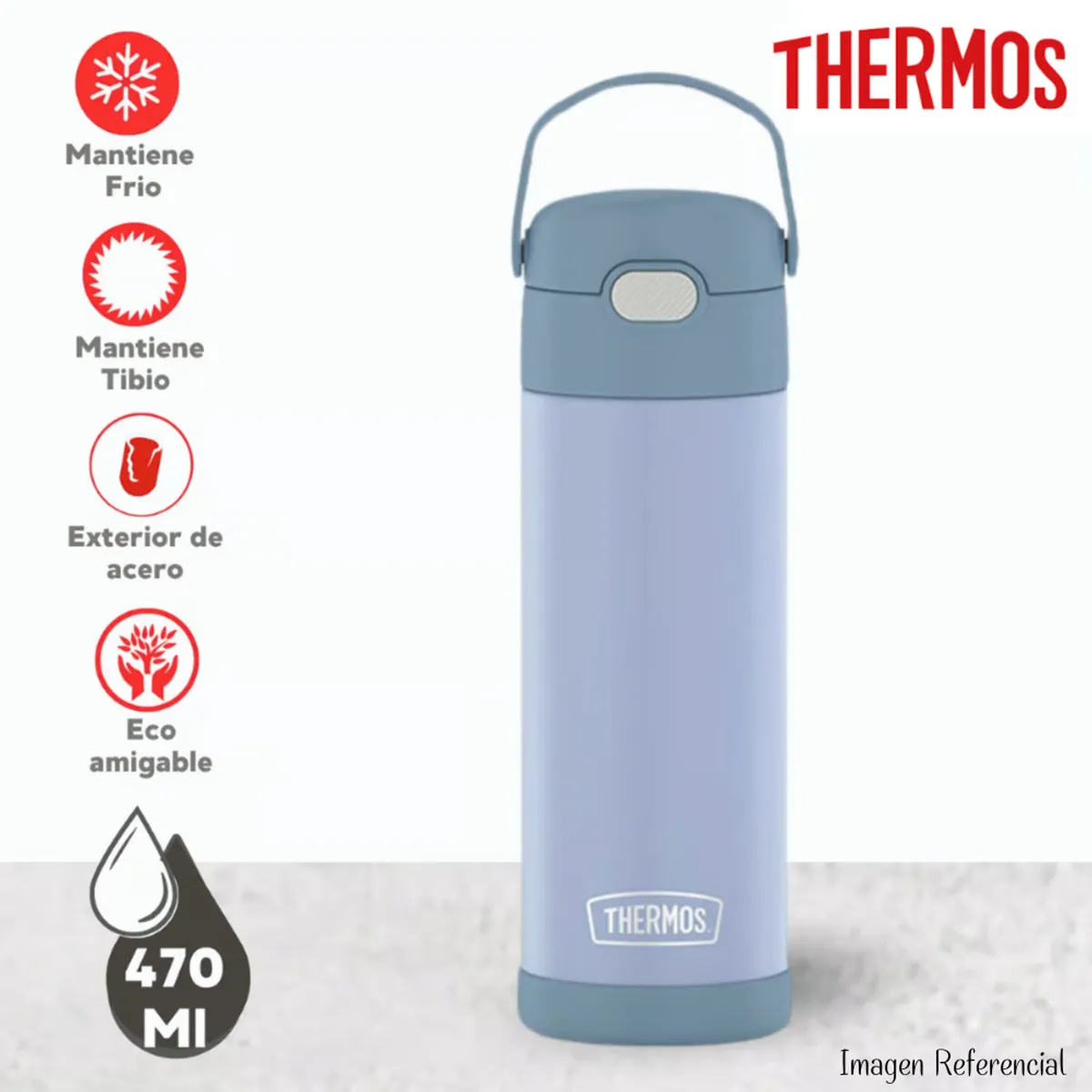 THERMOS - Termo Thermos Yolo Acero 470ml - Azul Demin