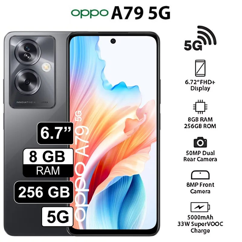 OPPO - Celular libre Oppo A79 672 256GB 8GB RAM Negro