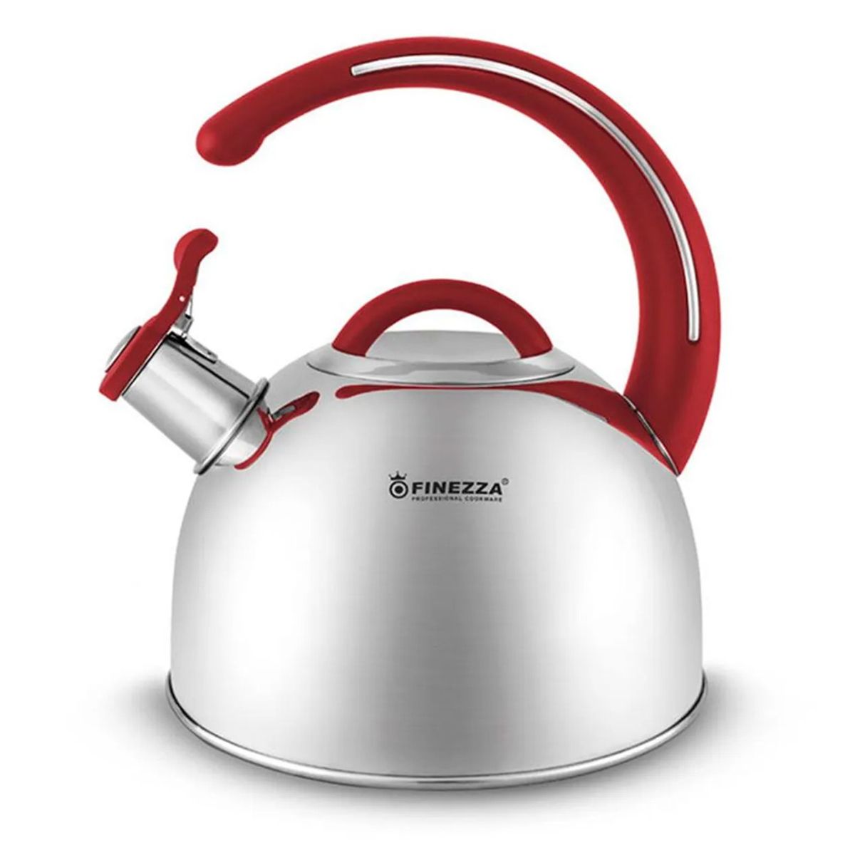 FINEZZA - Tetera de Acero 3.0 Litros FF-T0048 Mango Rojo