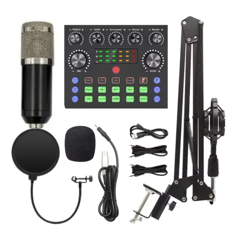 GENERICO - Micrófono para Pc Celular Condensador Studio Tarjeta Sonido V8S