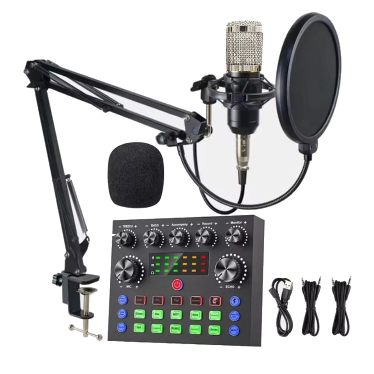 GENERICO - Micrófono para Pc Celular Condensador Studio Tarjeta Sonido V8S