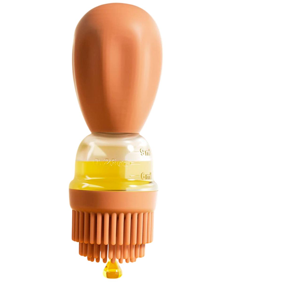 INSPIRA - Botella Dispensador de Aceite con Cepillo de Silicona Naranja