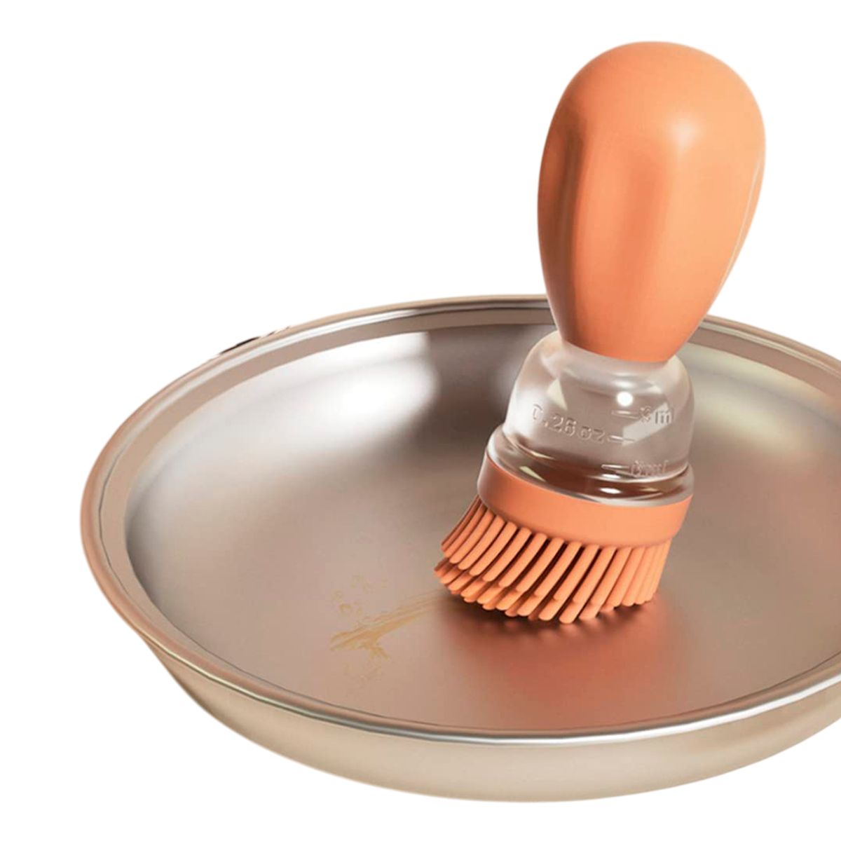 INSPIRA - Botella Dispensador de Aceite con Cepillo de Silicona Naranja