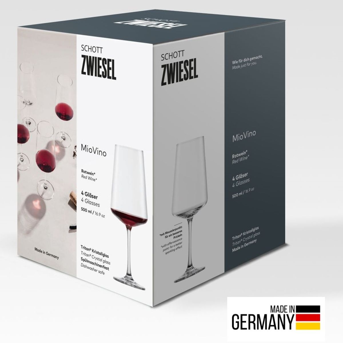 SCHOTT ZWIESEL - Set de 4 Copas Cristal Vino Tinto Zwiesel 500 ml HECHO EN ALEMANIA