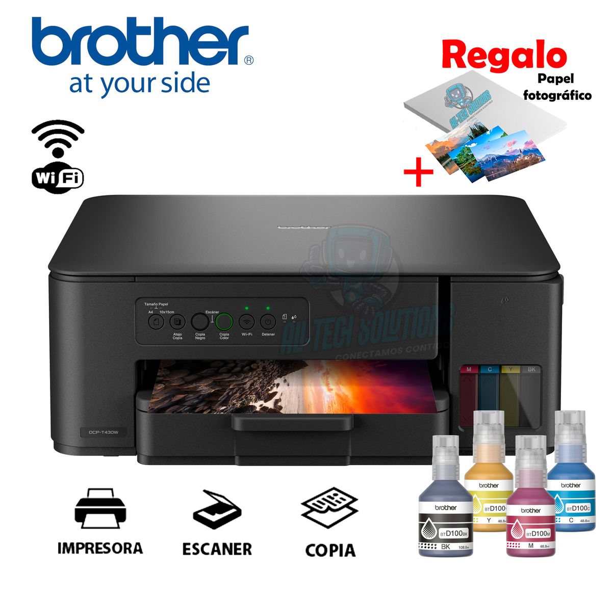 BROTHER - IMPRESORA BROTHER MULTIFUNCIONAL DCP-T430 WIFI