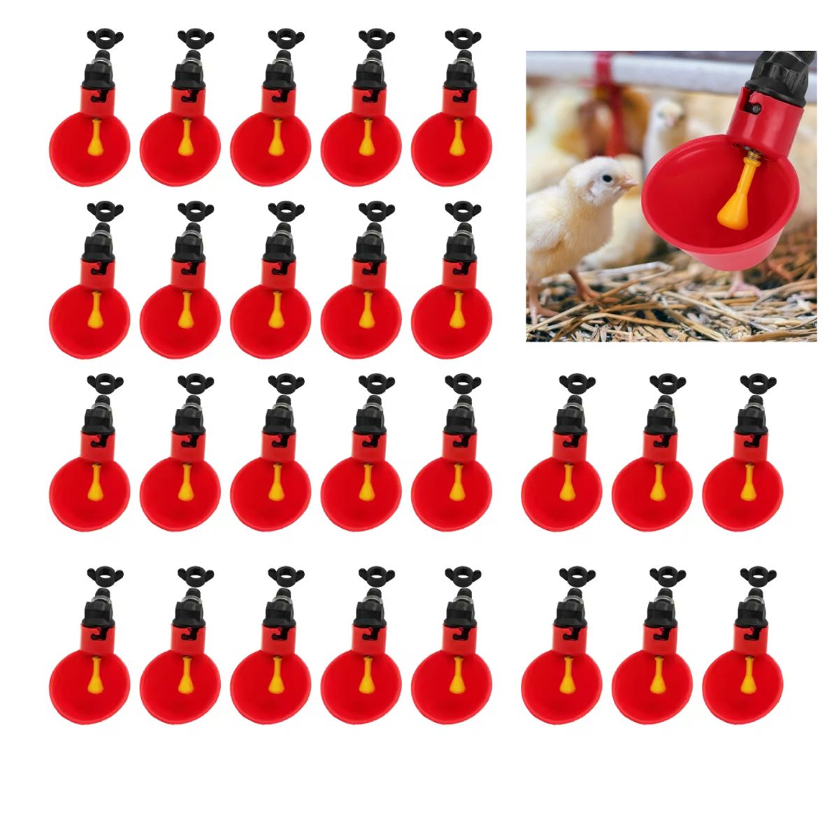 GENERICO - BEBEDEROS AUTOMÁTICOS GALLINA, POLLO, CODORNIZ PACK 26 UNIDS