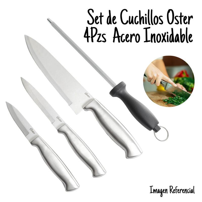 OSTER - Juego de Cuchillos con Afilador Oster 4pzs