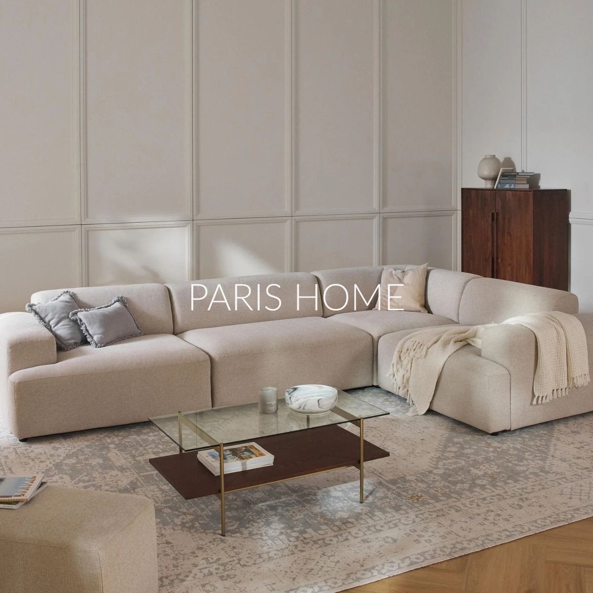 GENERICO - Seccional Derecho Rinconera Grande Gala 4 Plz Tejido - Beige Claro