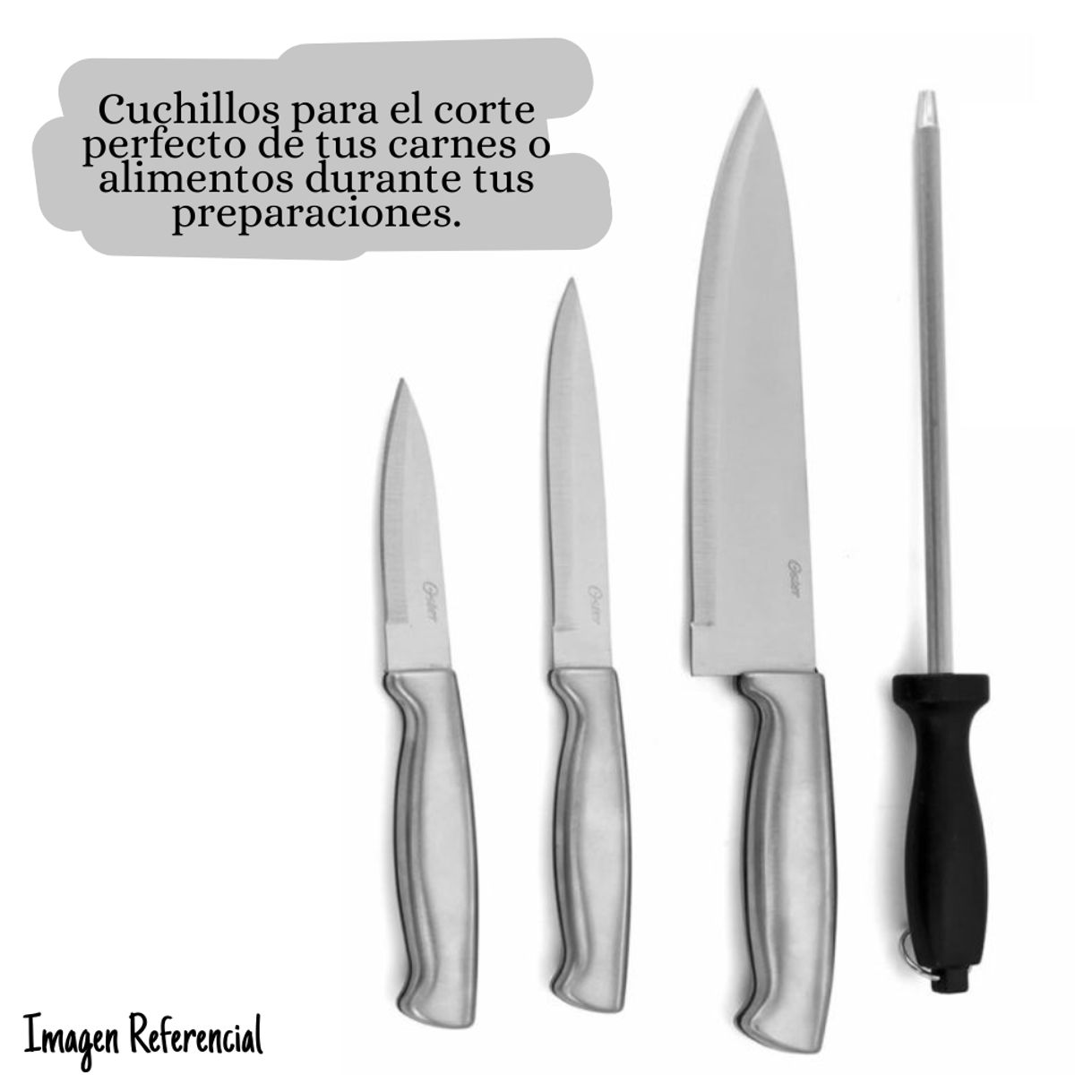 OSTER - Juego de Cuchillos con Afilador Oster 4pzs