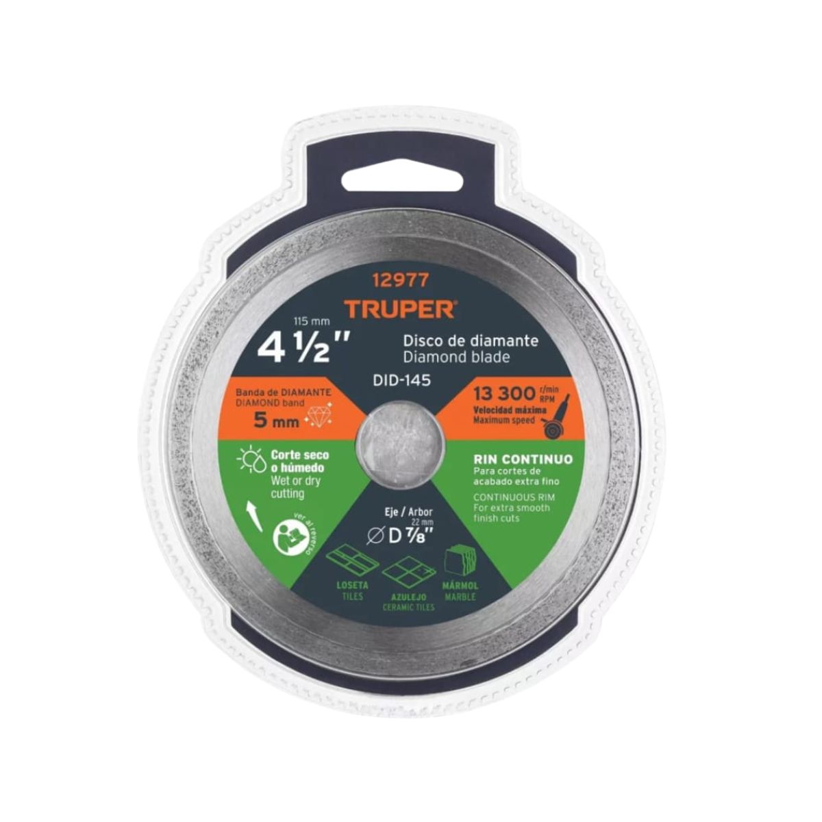 TRUPER - DISCO DIAMANTADO DE RIN CONTINUO