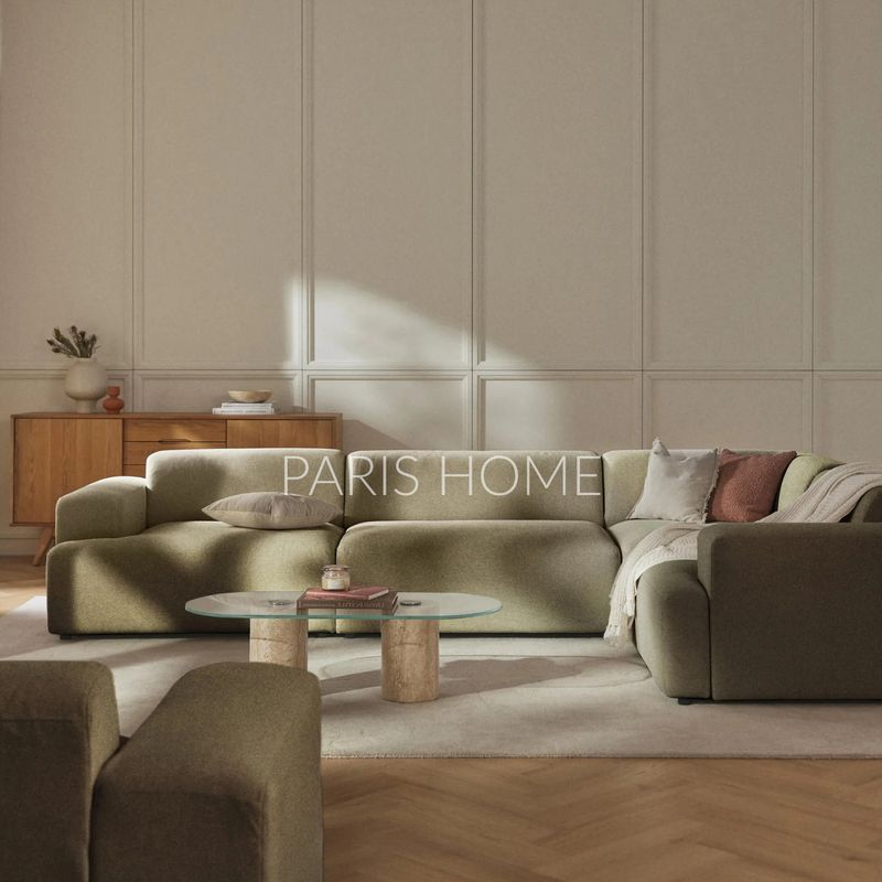 GENERICO - Seccional Derecho Rinconera Grande Gala 4 Plz Tejido - Verde Oliva