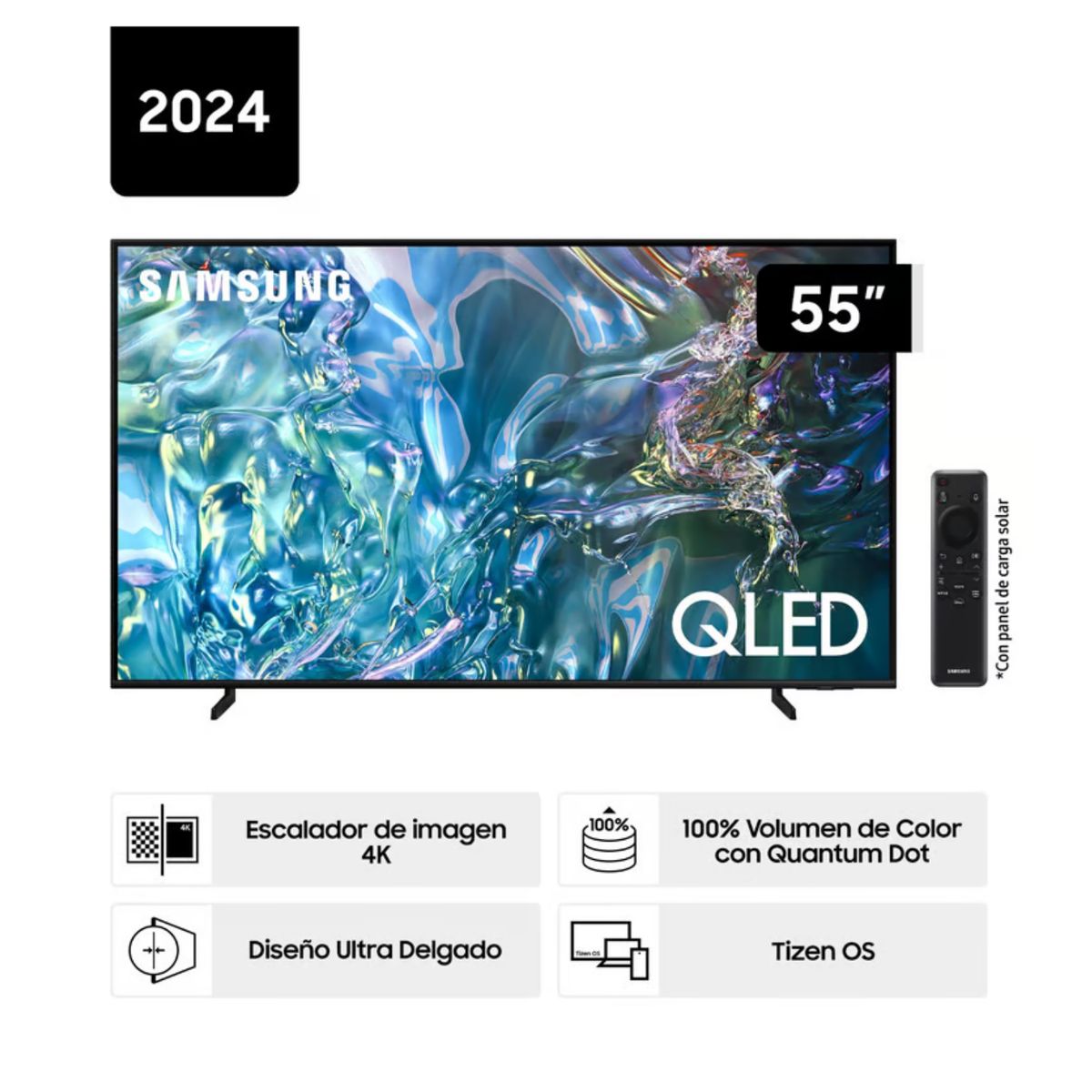 SAMSUNG - Televisor Samsung 55” QLED 4K Tizen Os Smart Tv QN55Q60DAGXPE