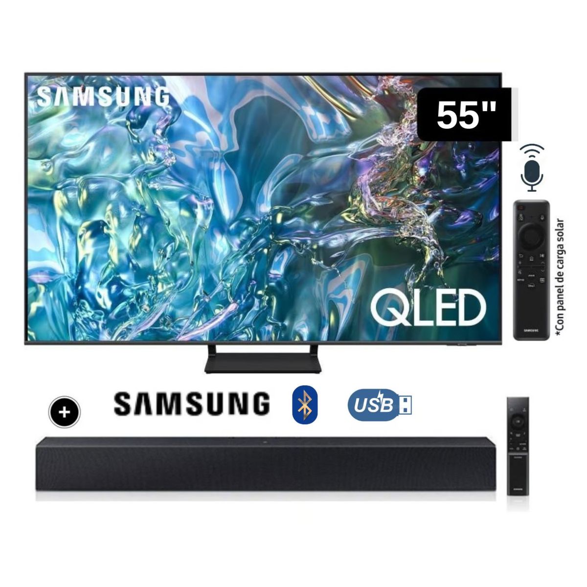 SAMSUNG - Televisor Samsung QLED Tizen OS Smart Tv 55 4K QN55Q65DAGXPE + Soundbar HW C400