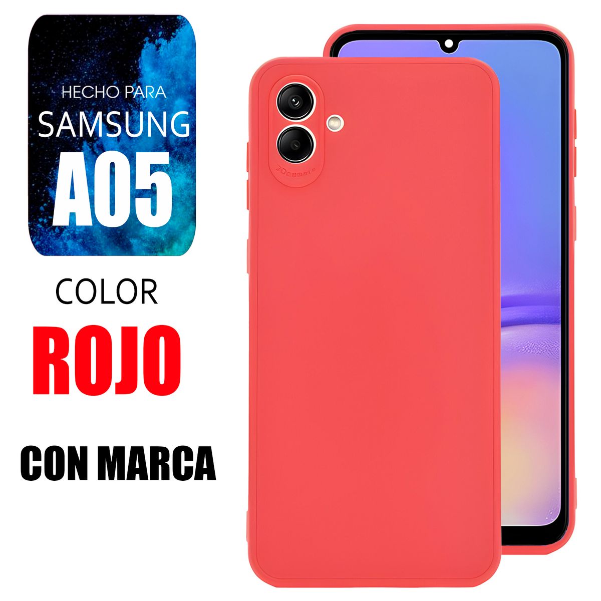 SAMSUNG - Silicone Case Para Samsung A05 Rojo Con Marca