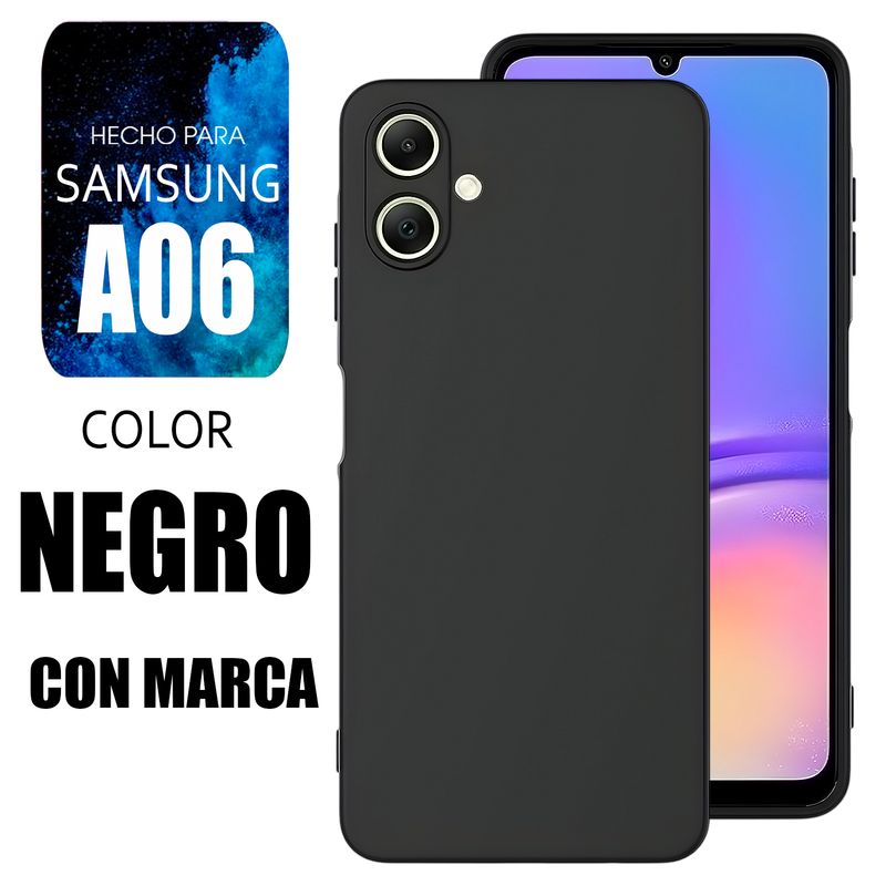 SAMSUNG - Silicone Case Para Samsung A06 Negro Con Marca
