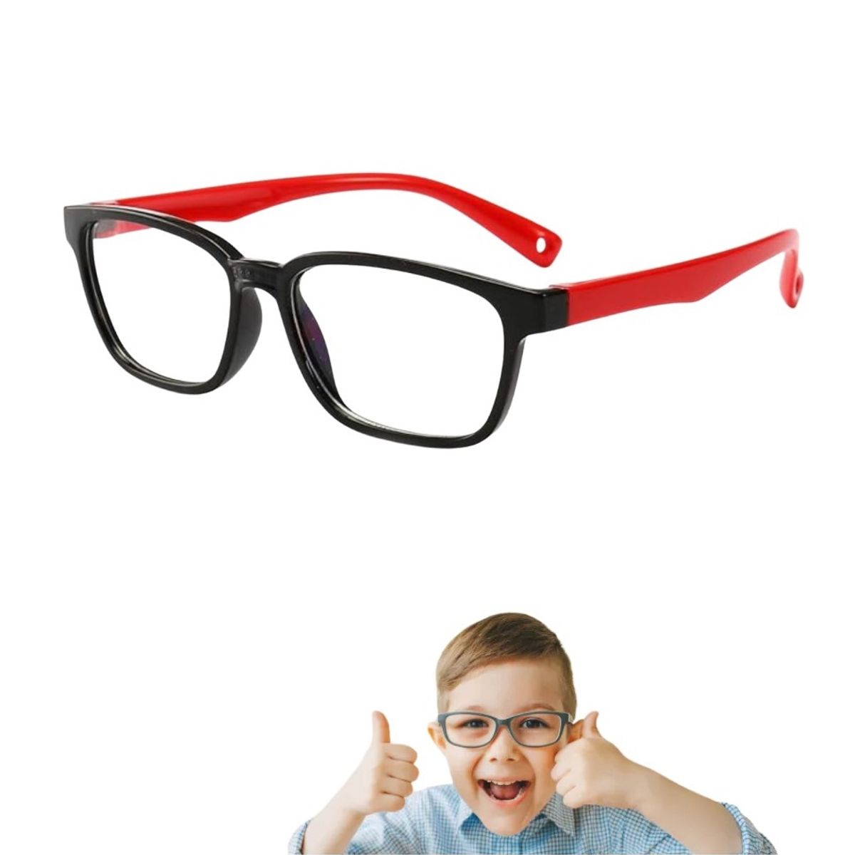 KAILI - Lentes niño NEGRO rojo filtro Anti Luz Azul Computadora proteccion