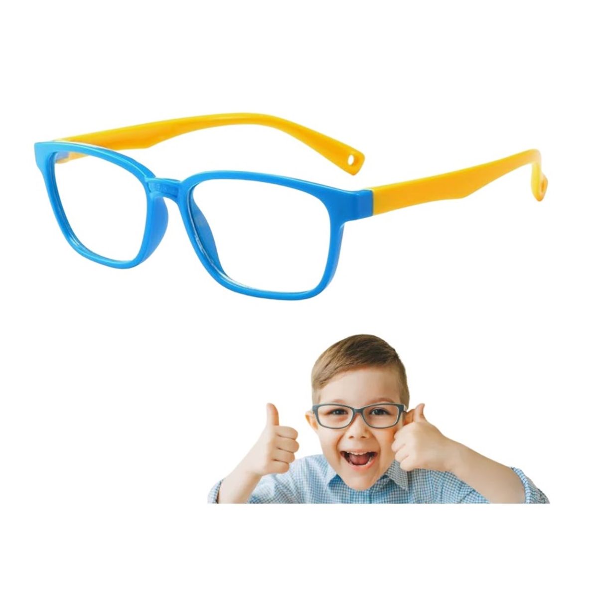 KAILI - Lentes niño AZUL amarillo filtro Anti Luz Azul Computadora proteccion
