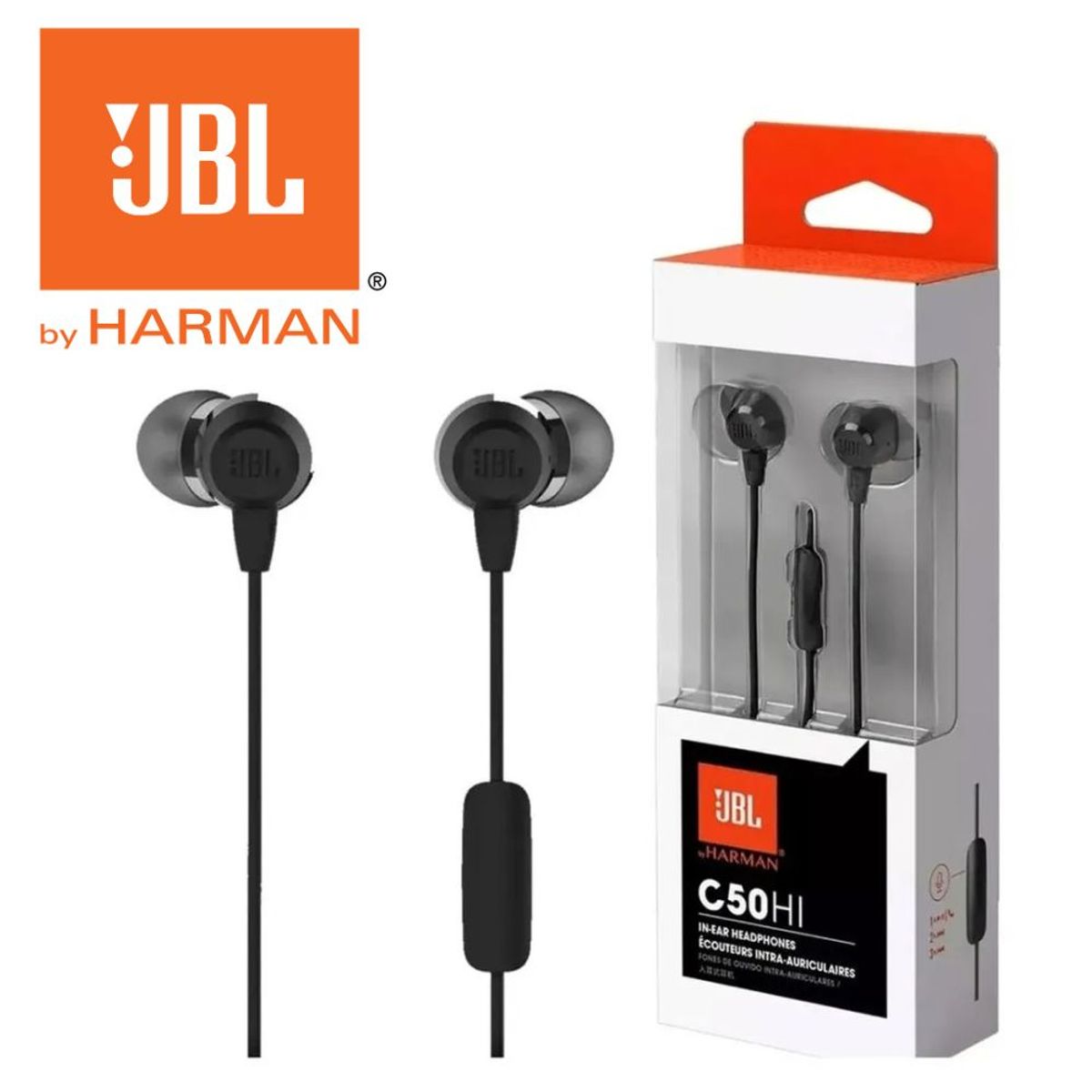 JBL - Audifono JBL C50HI In Ear 35mm con Micrófono - Negro