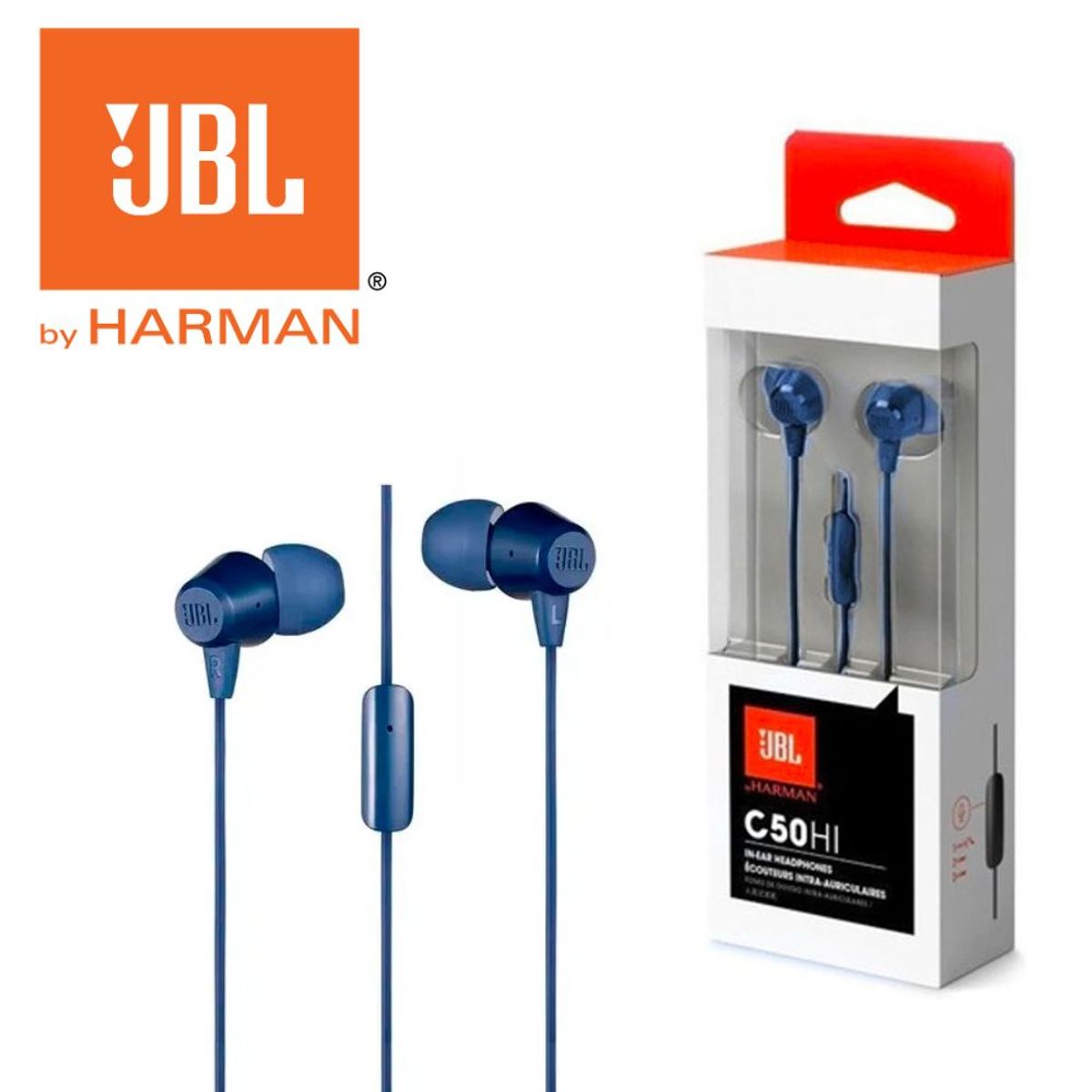 JBL - Audifono JBL C50HI In Ear 35mm con Micrófono - Azul