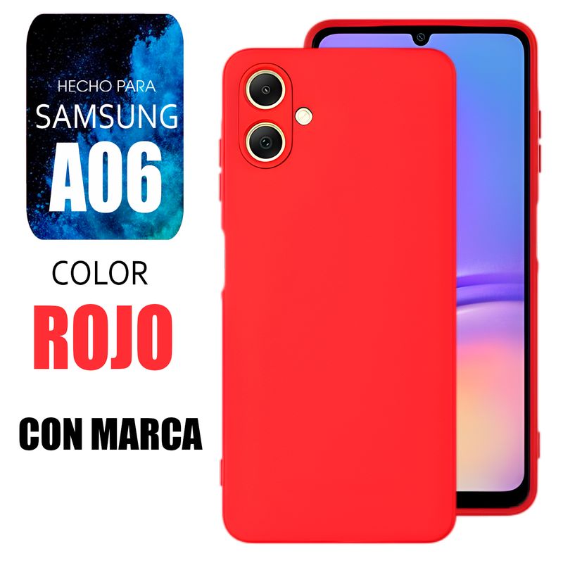 SAMSUNG - Silicone Case Para Samsung A06 Rojo Con Marca