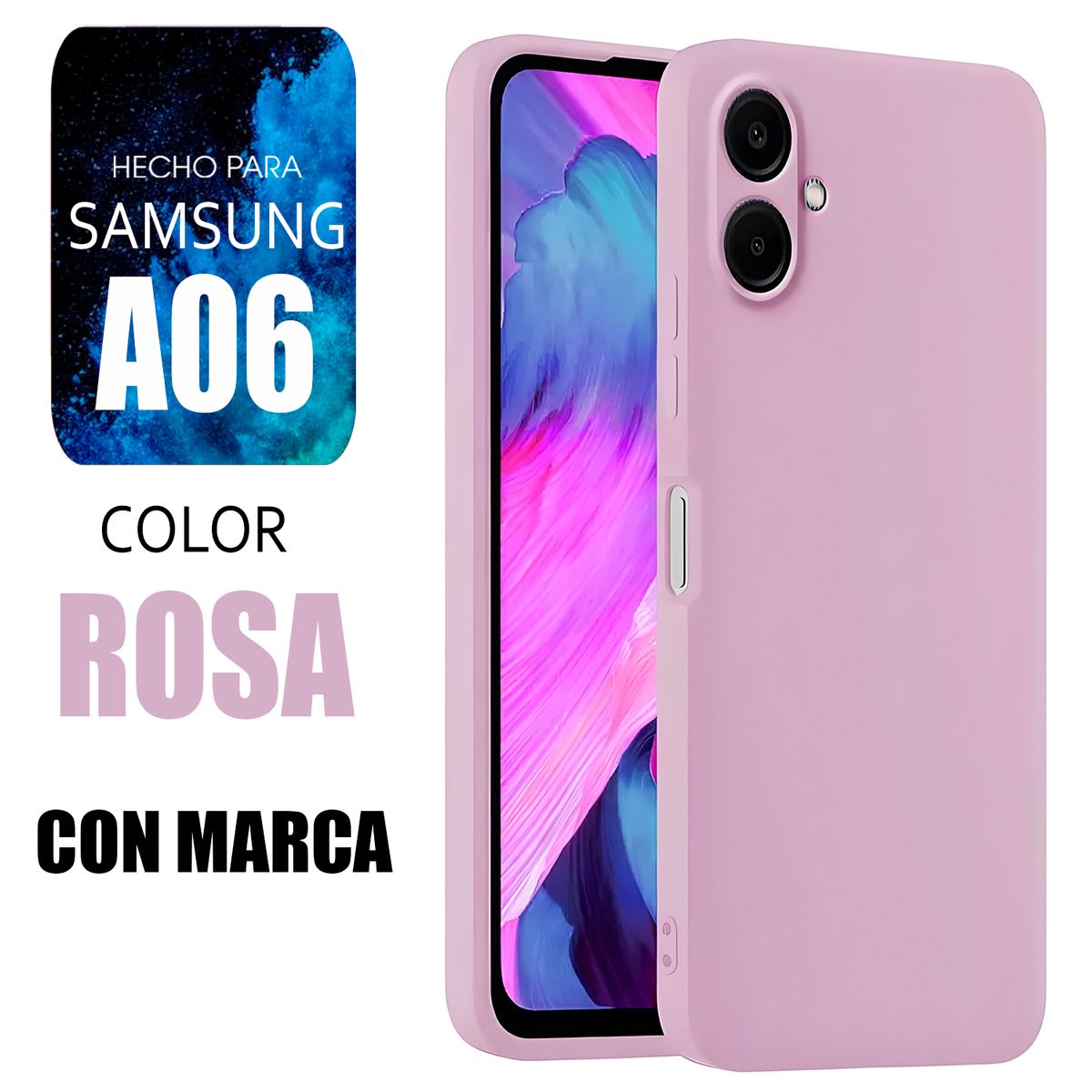 SAMSUNG - Silicone Case Para Samsung A06 Rosa Con Marca