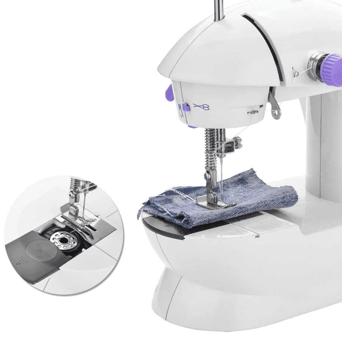 GENERICO - Máquina de Coser Mini con Mesa  Portátil y Ligera