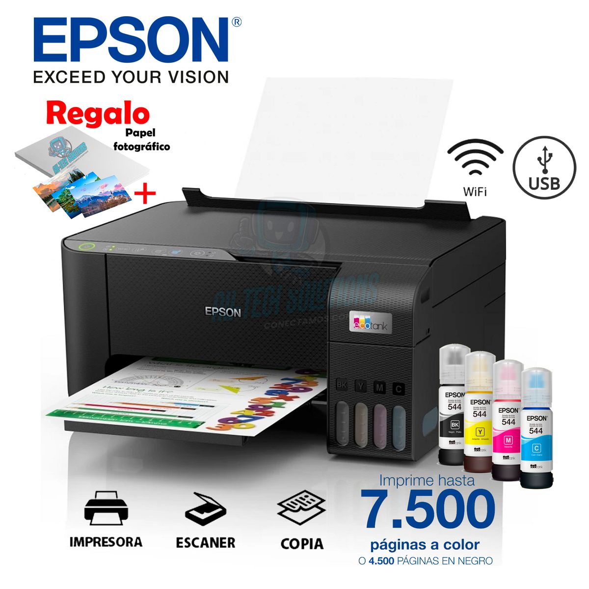 EPSON - IMPRESORA EPSON MULTIFUNCIONAL ECOTANK L3250 WIFI