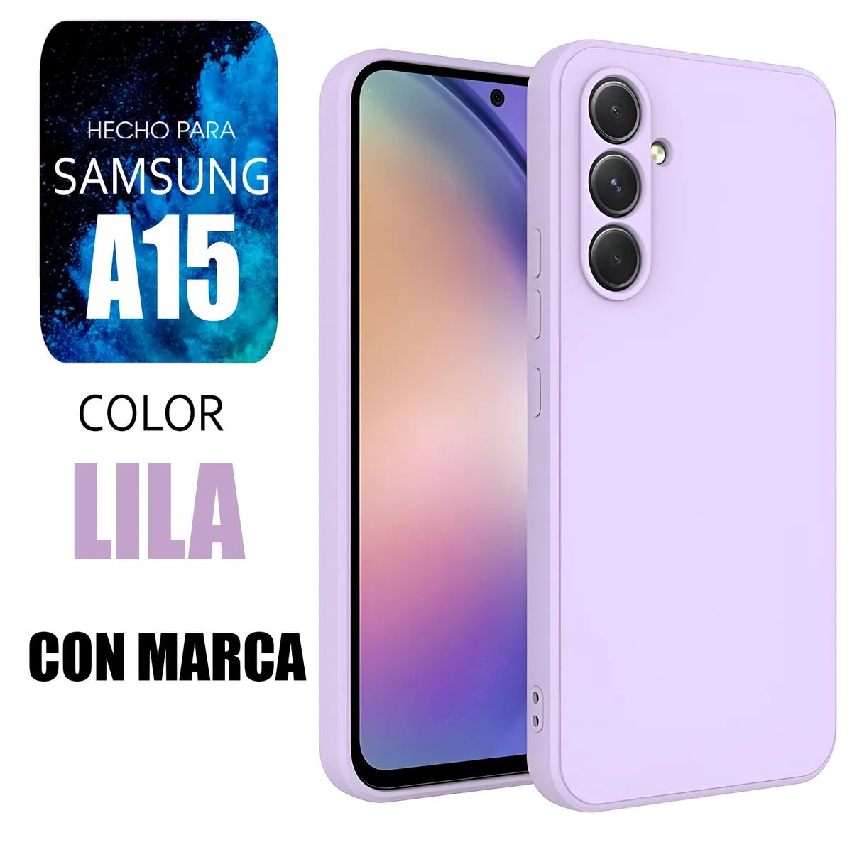 SAMSUNG - Silicone Case Para Samsung A15 Lila Con Marca