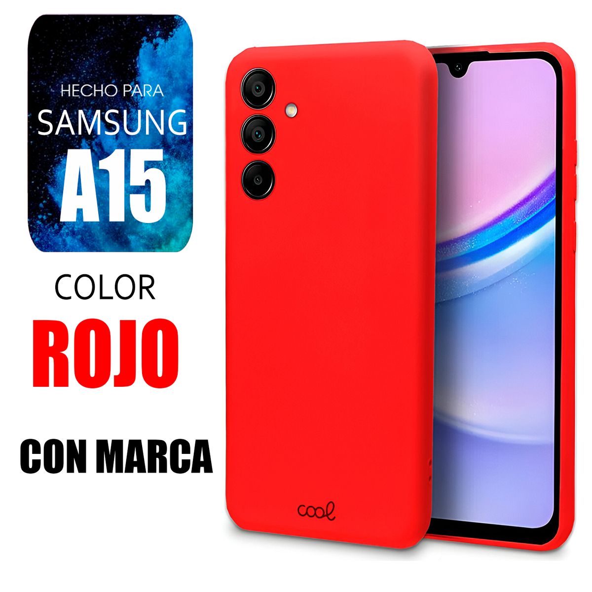 SAMSUNG - Silicone Case Para Samsung A15 Rojo Con Marca