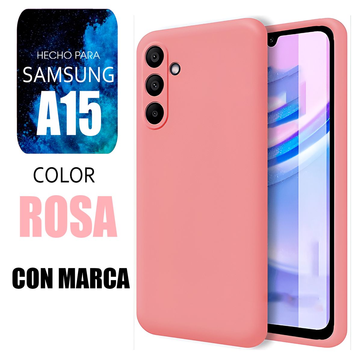 SAMSUNG - Silicone Case Para Samsung A15 Rosa Con Marca