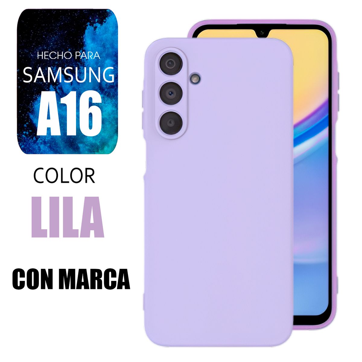SAMSUNG - Silicone Case Para Samsung A16 Lila Con Marca