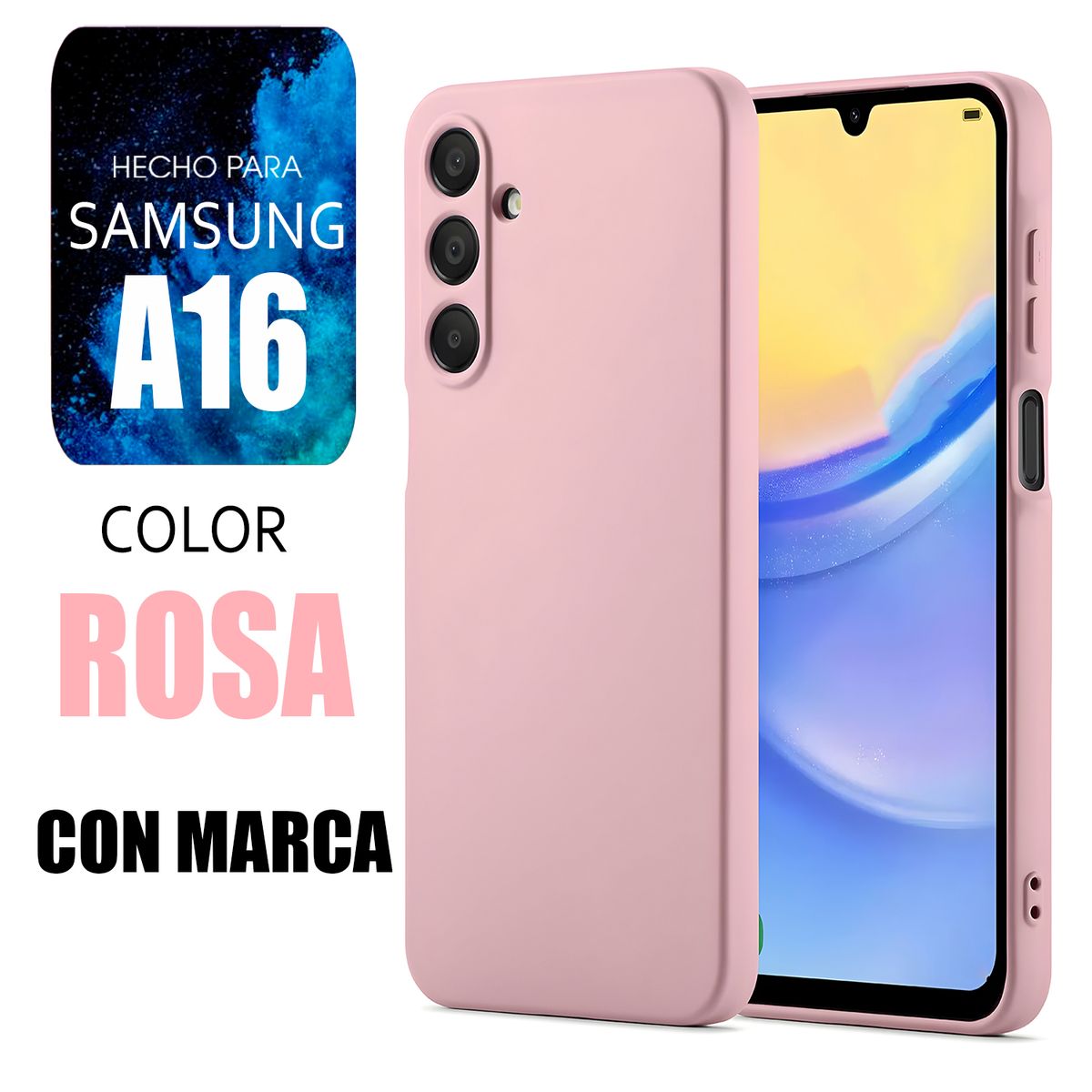 SAMSUNG - Silicone Case Para Samsung A16 Rosa Con Marca