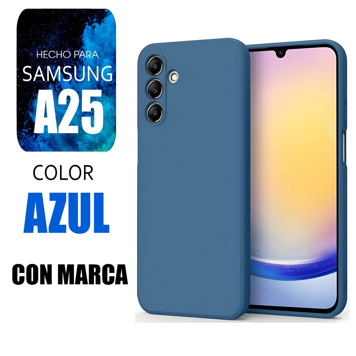 SAMSUNG - Silicone Case Para Samsung A25 Azul Con Marca