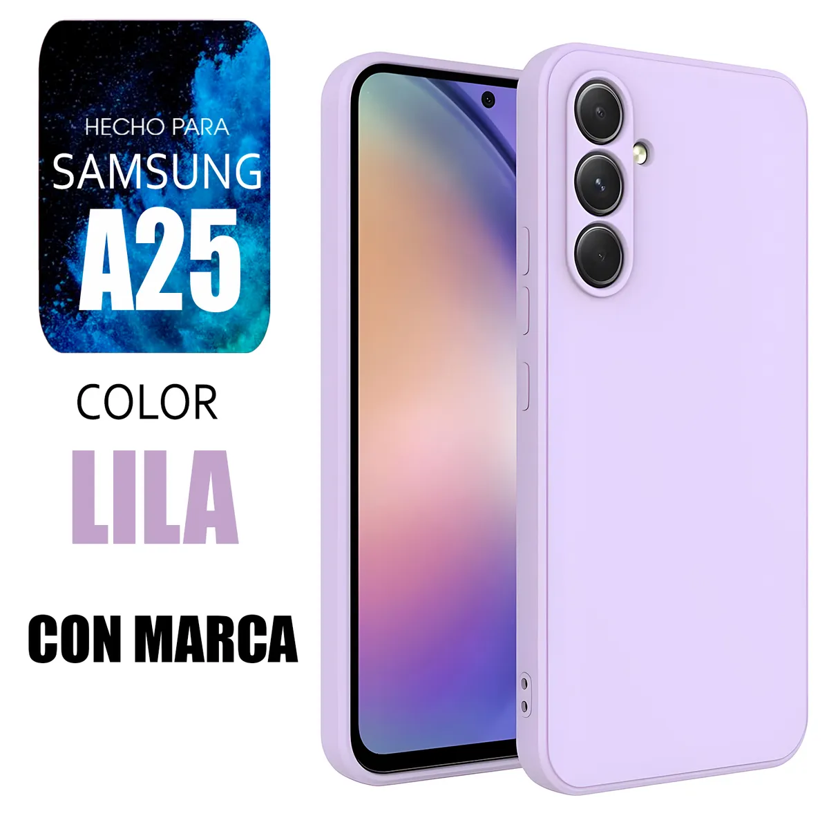 SAMSUNG - Silicone Case Para Samsung A25 Lila Con Marca
