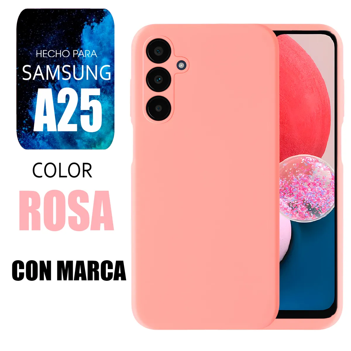 SAMSUNG - Silicone Case Para Samsung A25 Rosa Con Marca